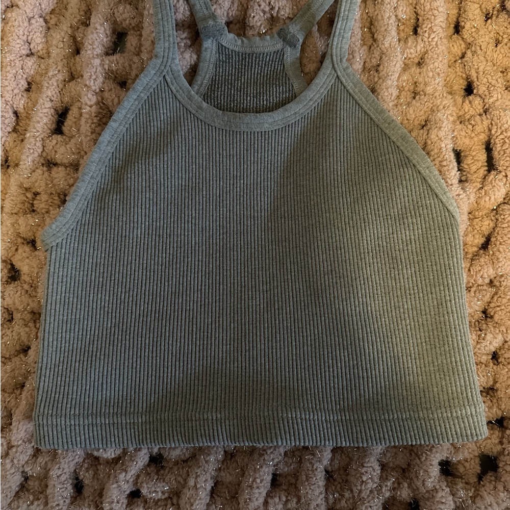 Free people Grey Ribbed Tank Top